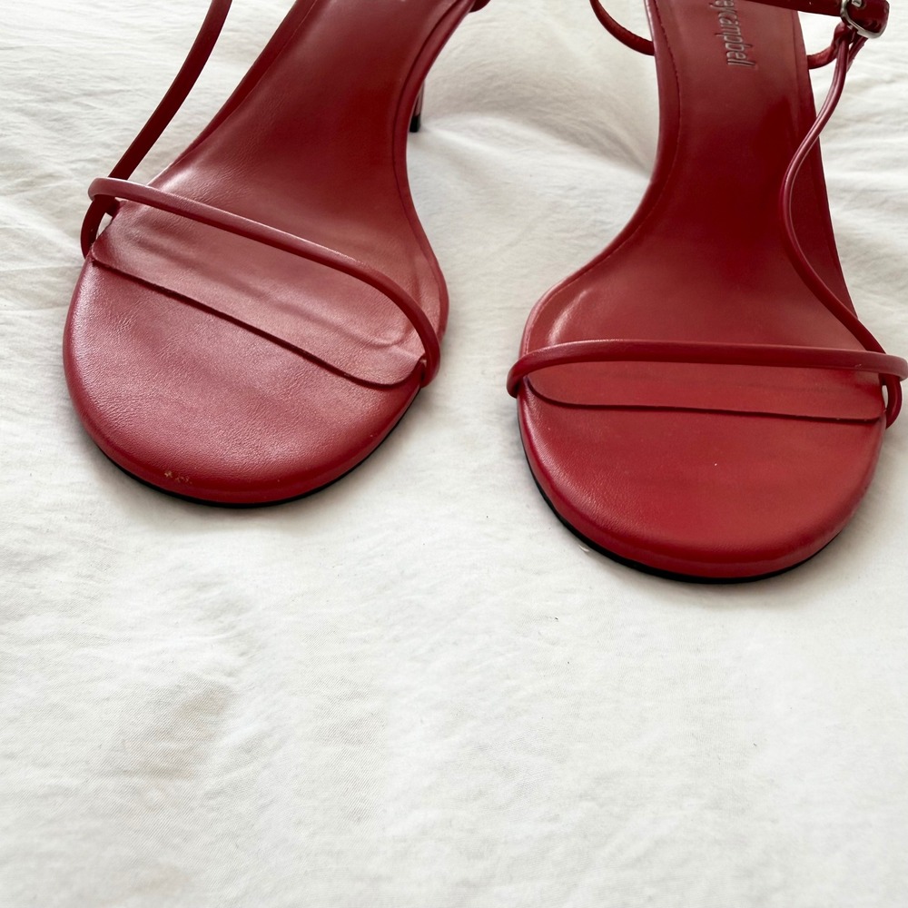Jeffrey Campbell Gallery Red Strappy Kitten Heel Sandals Size 8 - Picture 8 of 9